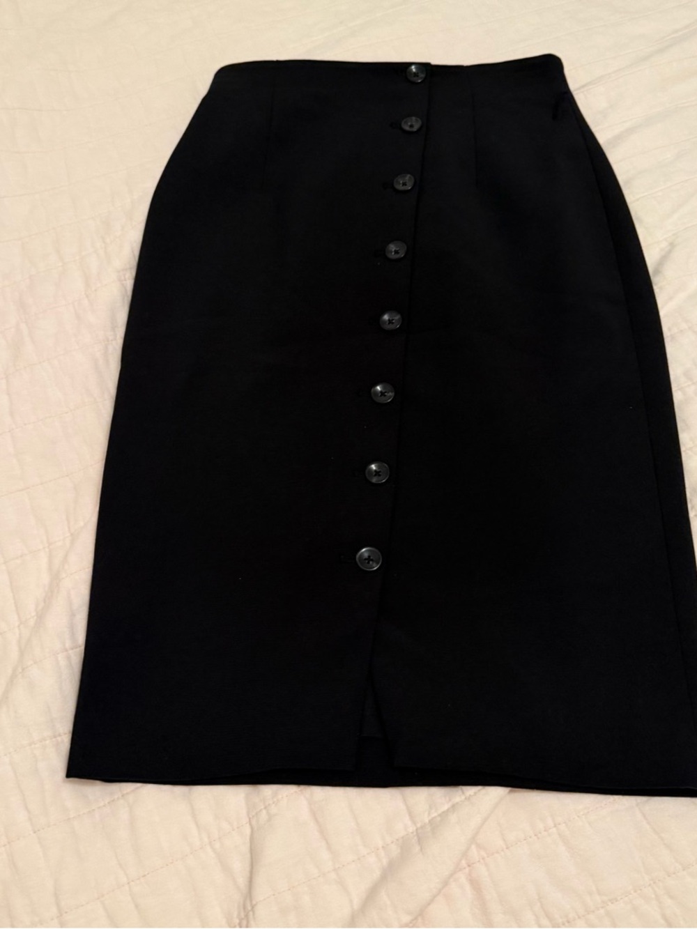 White House Black Market Black Button Pencil Skirt